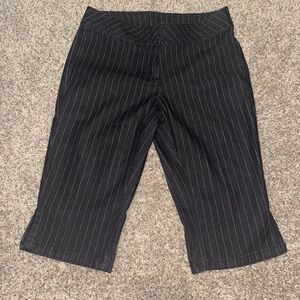 Bisou Bisou Charcoal Pinstripe Cropped Trouser